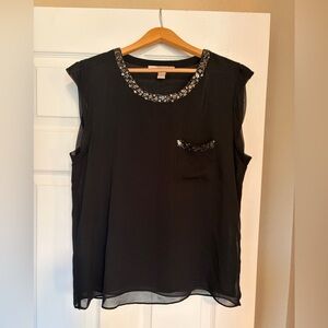 Forever 21 Contemporary Sheer Top Size Small Beaded Sparkly Glam Elegant F11
